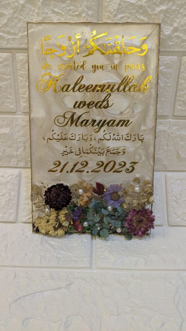 Resin Wedding Invite ( Straight Borders )  RECTANGULAR  SIZE - 11×7 - Image 3